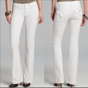 Hudson white bootcut jeans size 27 flap pockets